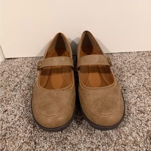 BareTraps Tan Mary Jane Loafers with Strap